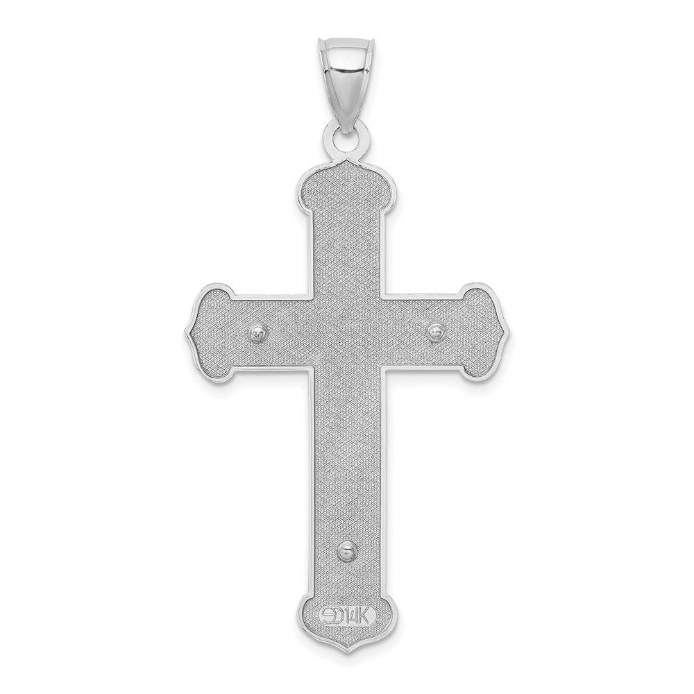 14k White Gold Crucifix Charm Pendant for Women
