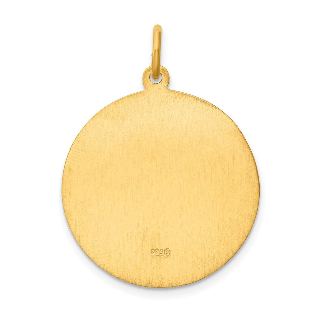 24k Gold-plated Sterling Silver St. Christopher Medal Pendant