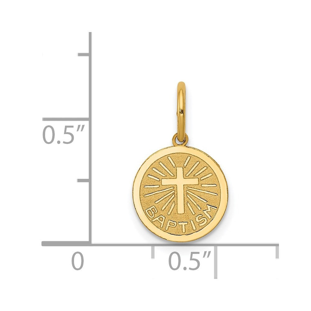 14k Yellow Gold Small Baptism Charm