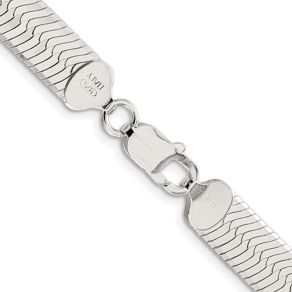 Sterling Silver Rhodium-plated 8.75mm Magic Herringbone Chain Necklace