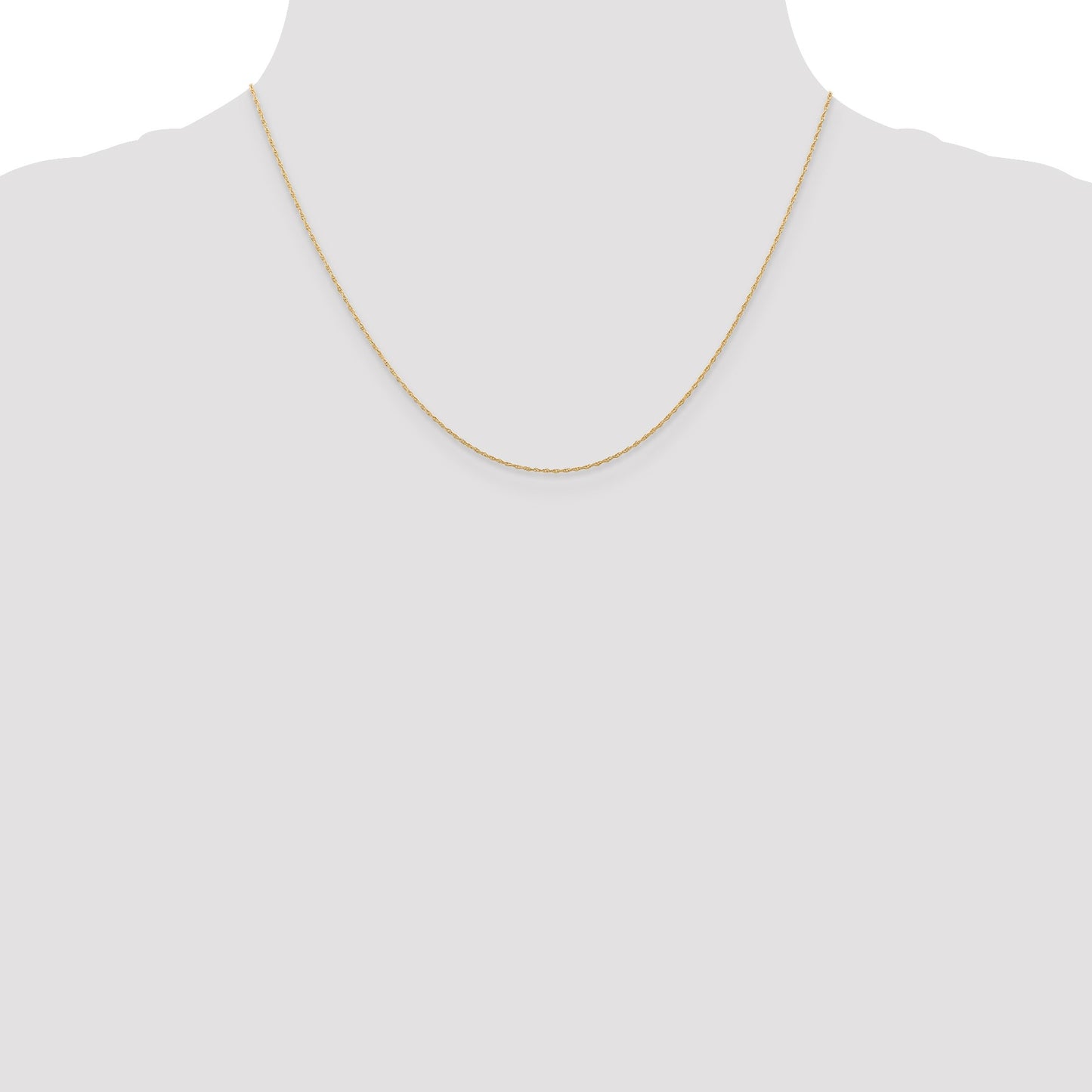 14K Rose Gold 18 inch Carded .5mm Cable Rope with Spring Ring Clasp Chain