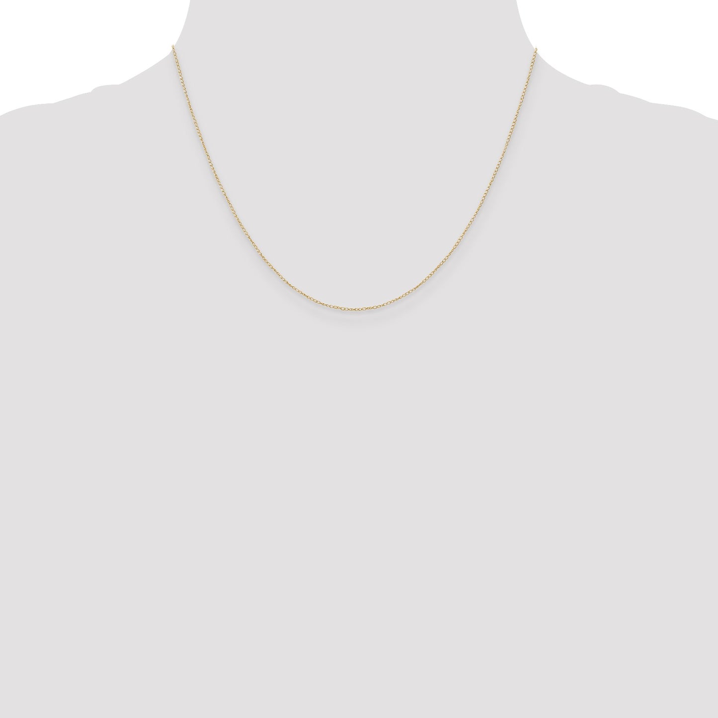 14K 18 inch Carded .42mm Curb with Spring Ring Clasp Chain