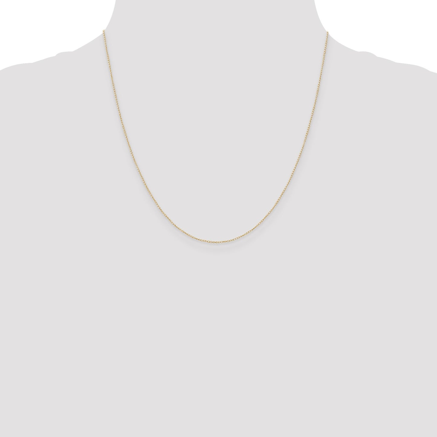 14K 20 inch Carded .42mm Curb with Spring Ring Clasp Chain