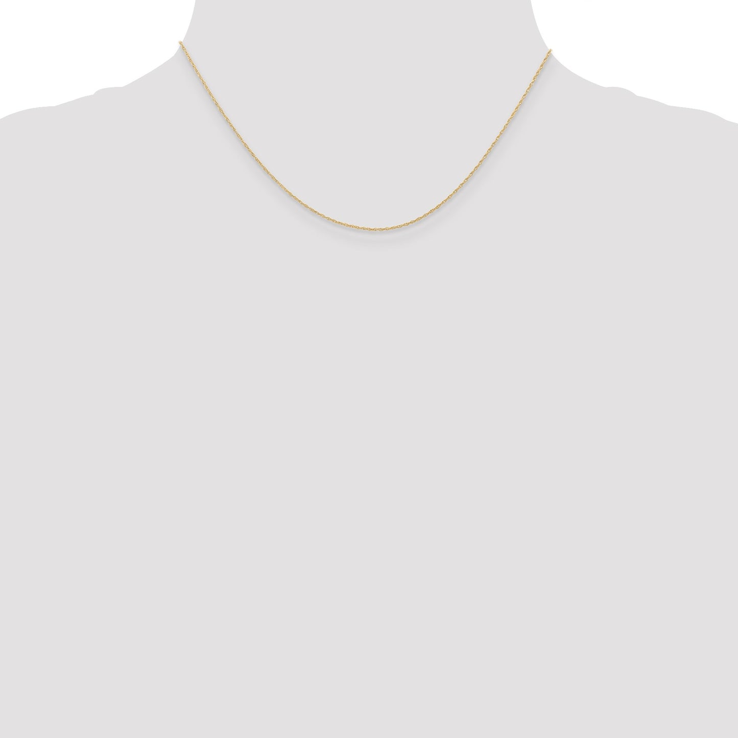 14K 16 inch Carded .6mm Cable Rope with Spring Ring Clasp Chain