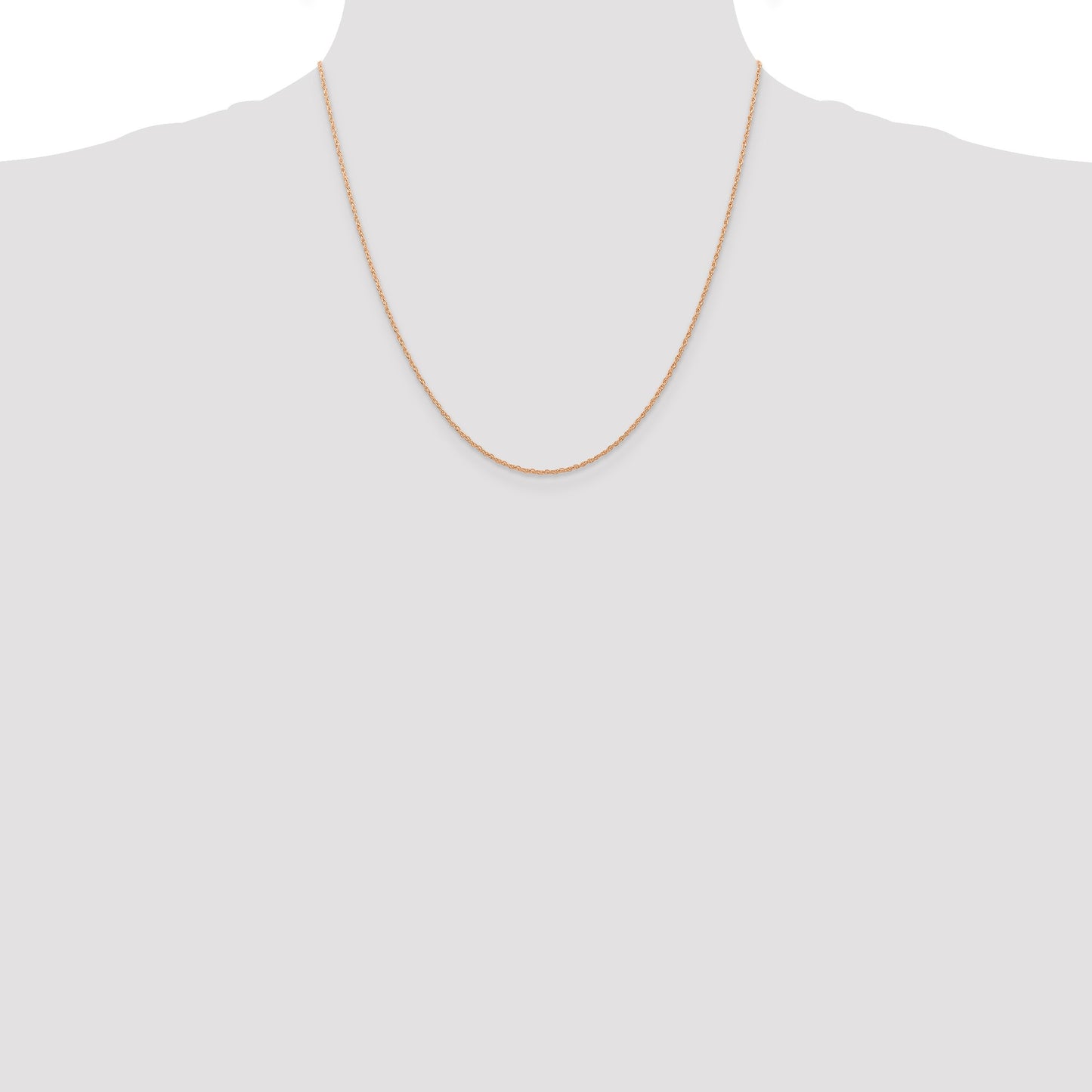 14K Rose Gold 20 inch Carded .7mm Cable Rope with Spring Ring Clasp Chain