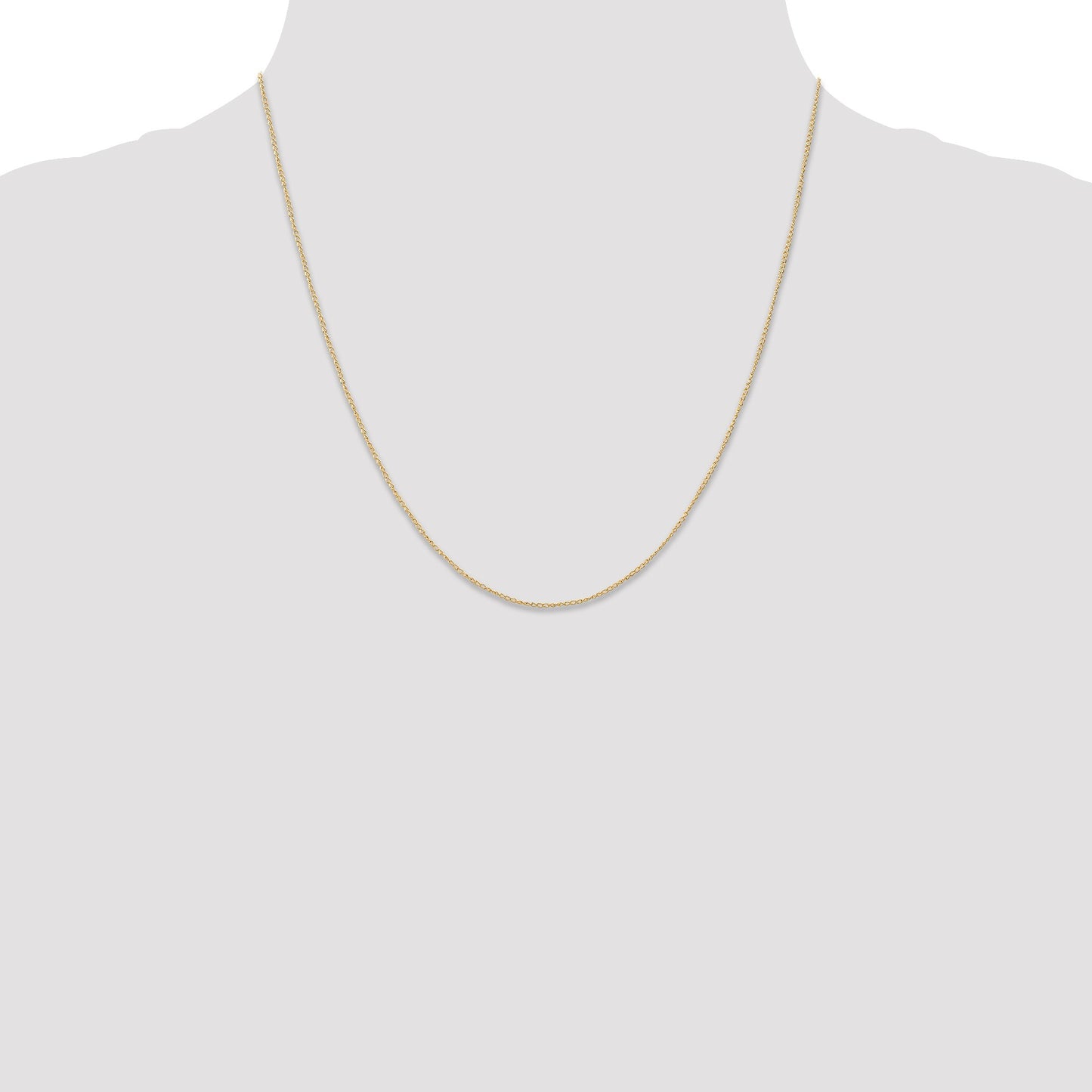 14K 20 inch Carded .5mm Curb with Spring Ring Clasp Chain