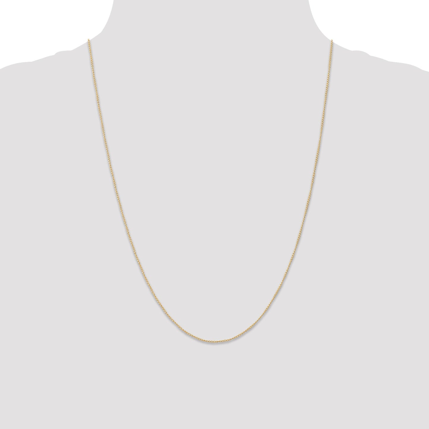 14K 24 inch Carded .5mm Curb with Spring Ring Clasp Chain