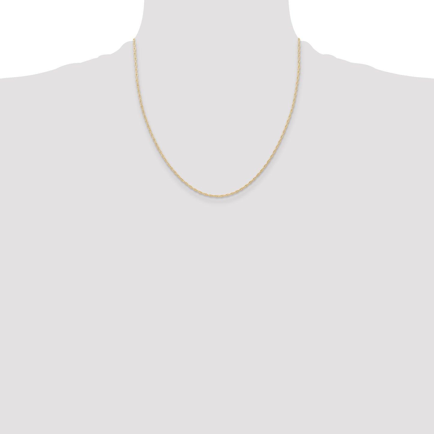 14K 20 inch Carded 1.15mm Cable Rope with Spring Ring Clasp Chain
