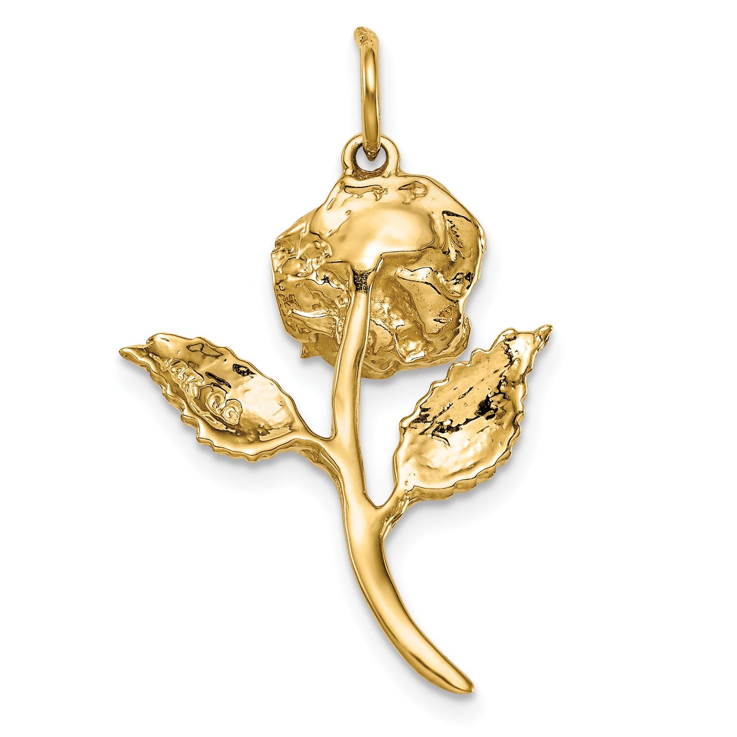 14k Red CZ Rose Charm