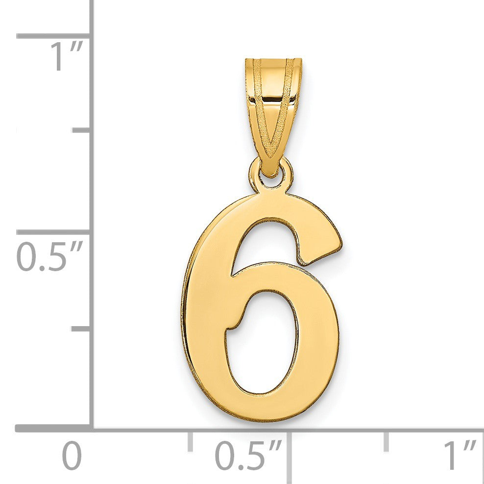 14k Polished Number 6 Pendant