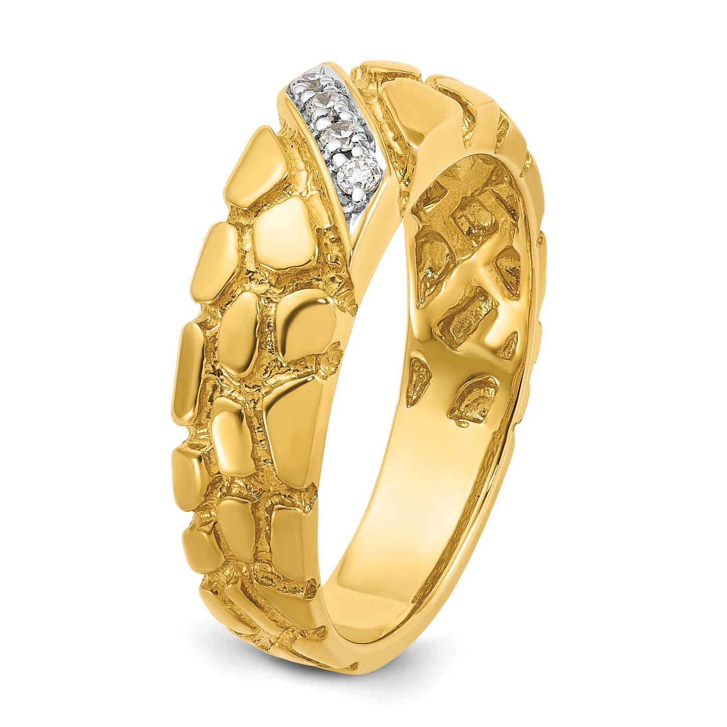 IB Goodman 14k Mens 1/15 carat Diamond Nugget Complete Ring