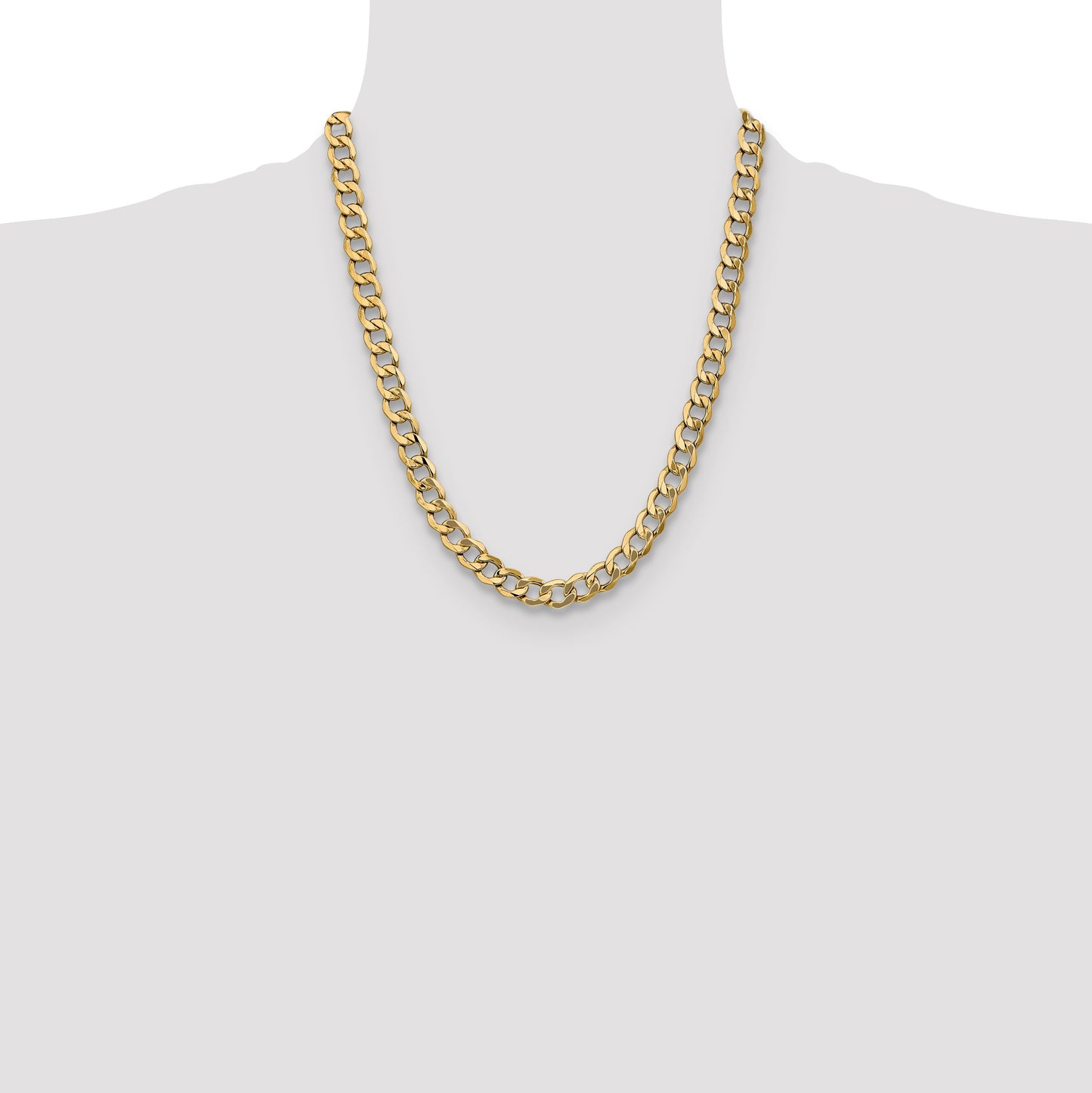 14k 9mm Semi-Solid Curb Chain