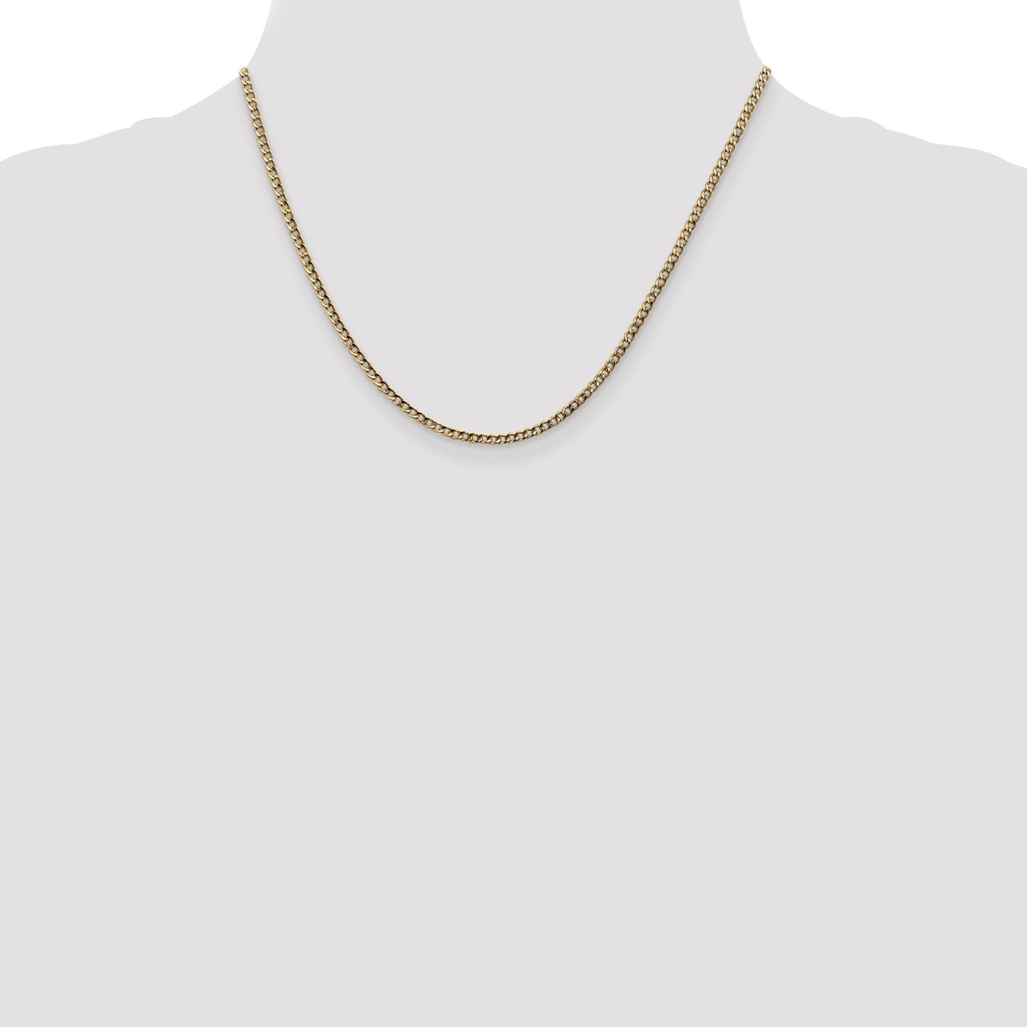 14K 18 inch 2.5mm Semi-Solid Curb with Lobster Clasp Chain