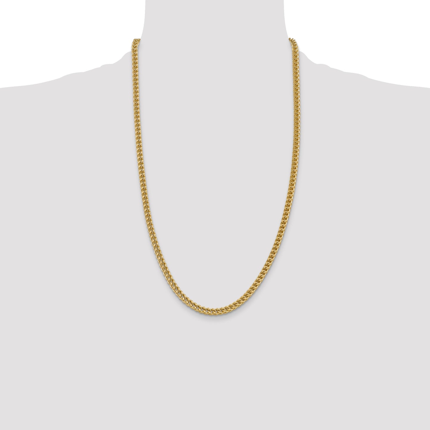 14K 26 inch 4.5mm Semi-Solid Franco with Fancy Lobster Clasp Chain