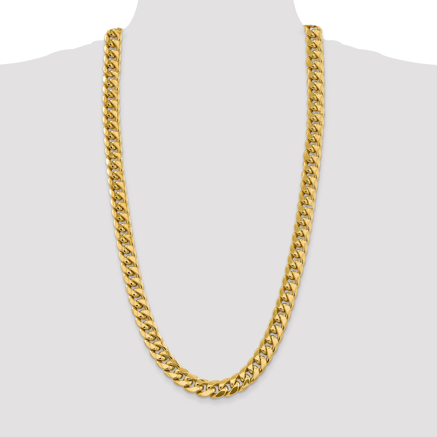 14K 30 inch 13.2mm Semi-Solid Miami Cuban with Lobster Clasp Chain