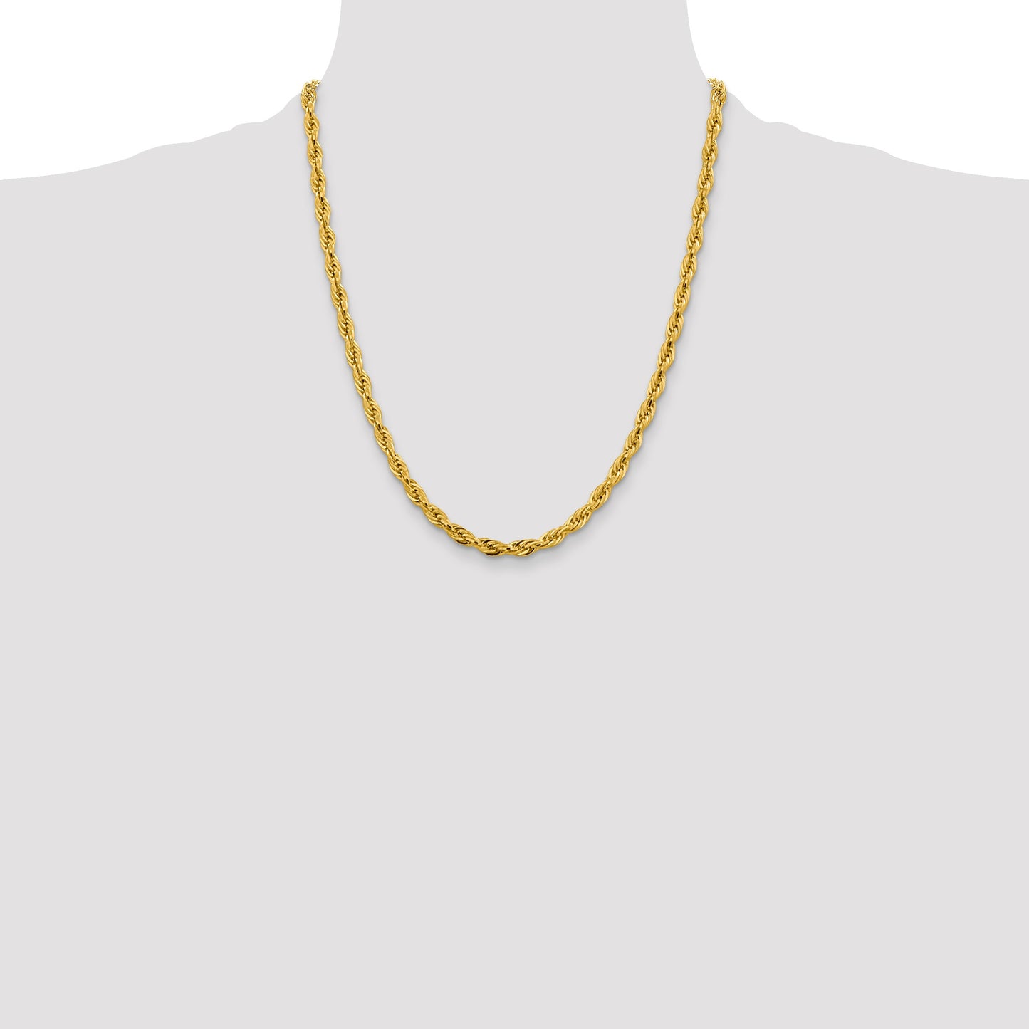 14K 22 inch 4.75mm Semi Solid Rope with Lobster Clasp Chain