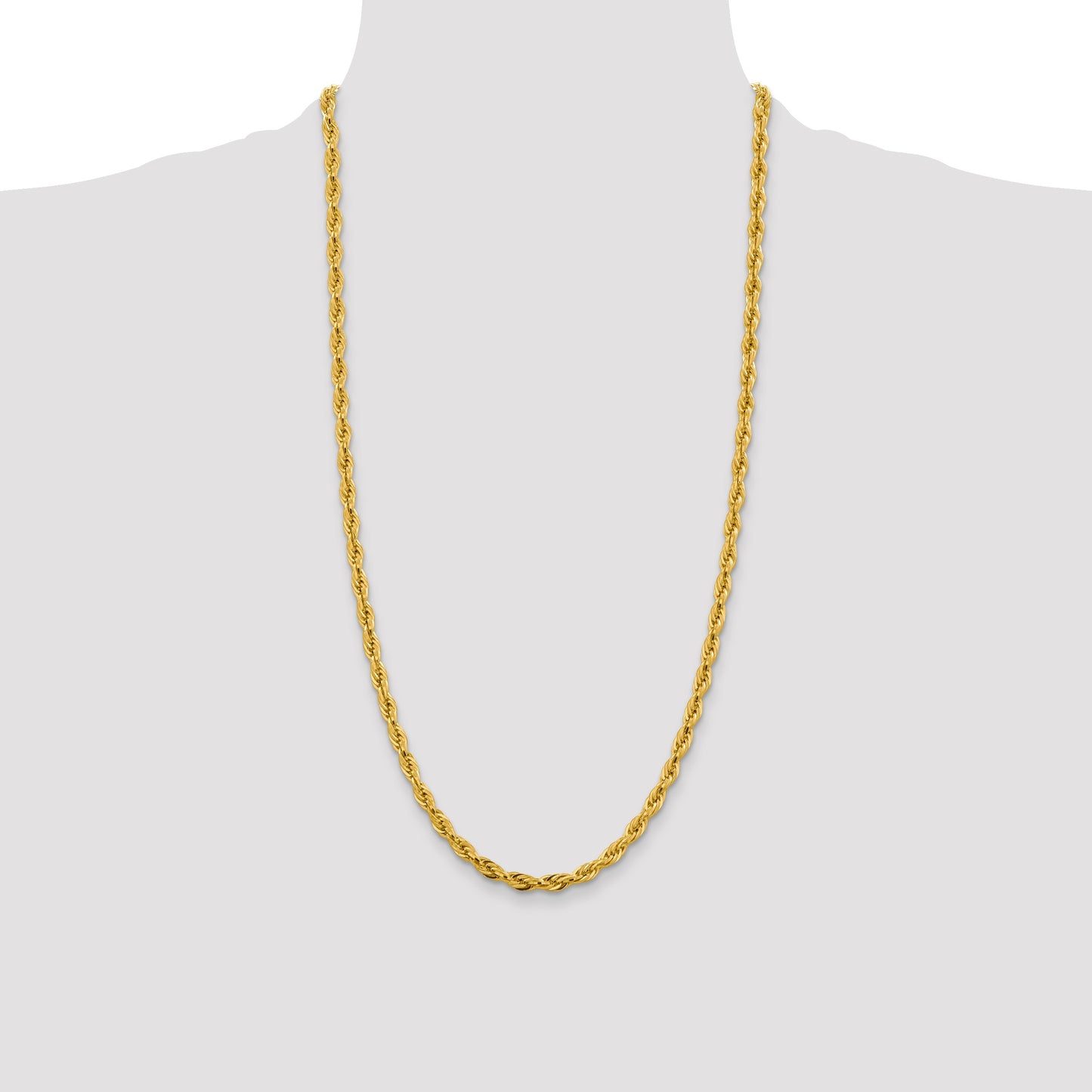 14K 28 inch 4.75mm Semi Solid Rope with Lobster Clasp Chain