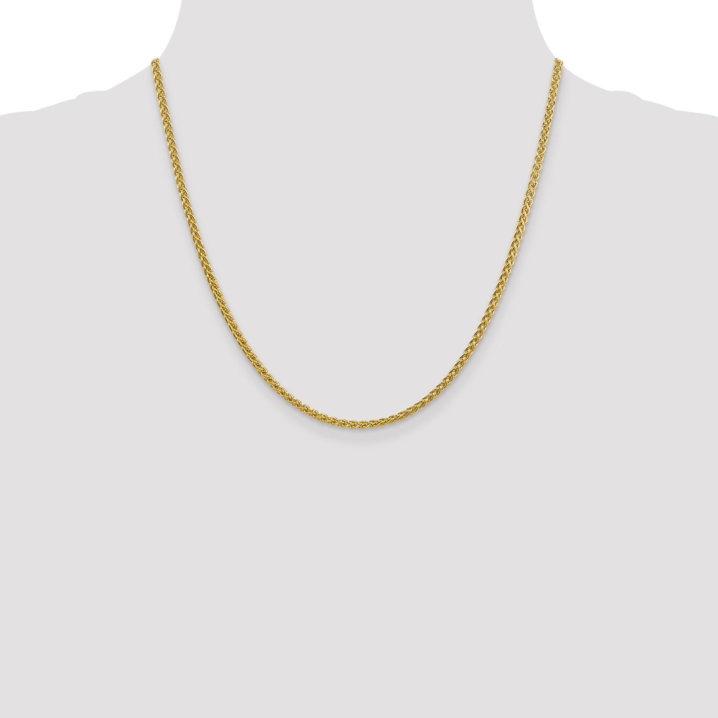 14K 20 inch 2.75mm Semi-Solid Wheat with Lobster Clasp Chain