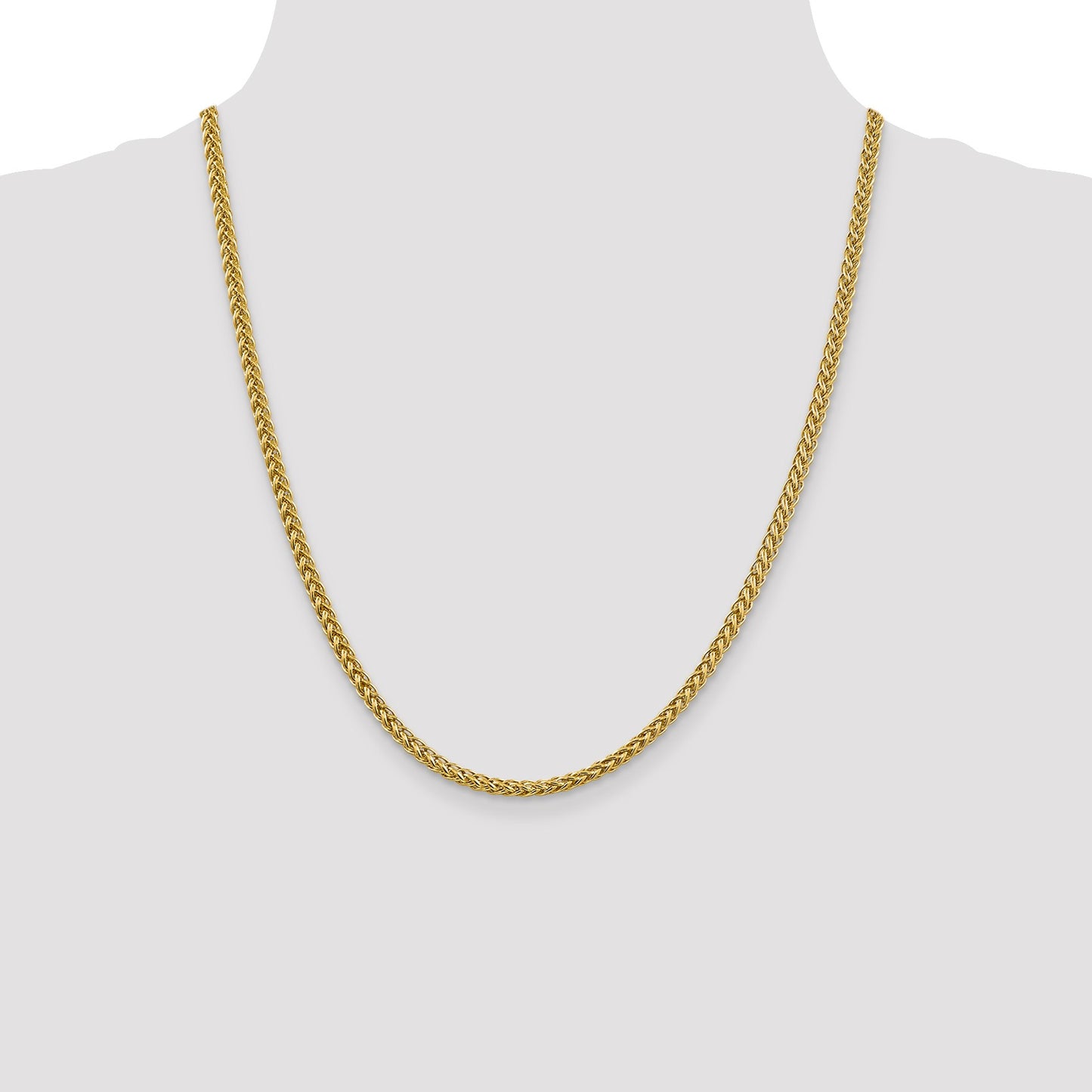 14K 20 inch 3.5mm Semi-Solid 3-Wire Wheat with Lobster Clasp Chain