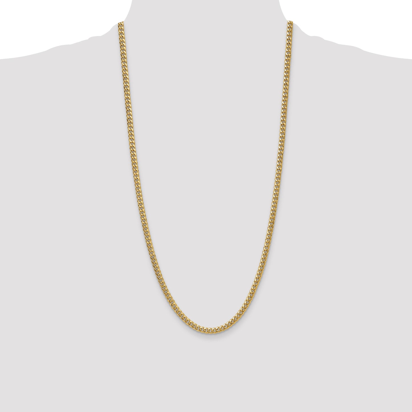 14k 4.5mm Semi-Solid Miami Cuban Chain