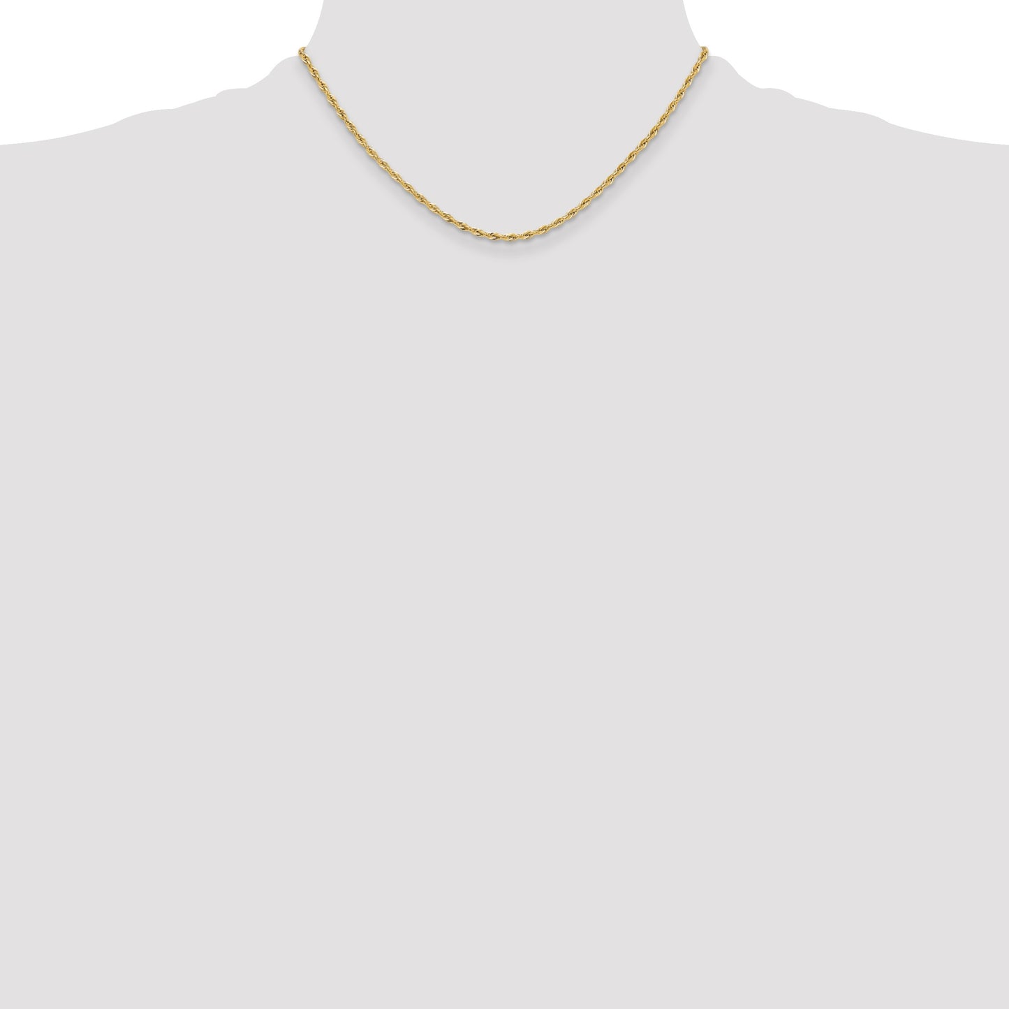 14ky 2.5mm Semi-Solid Rope Chain