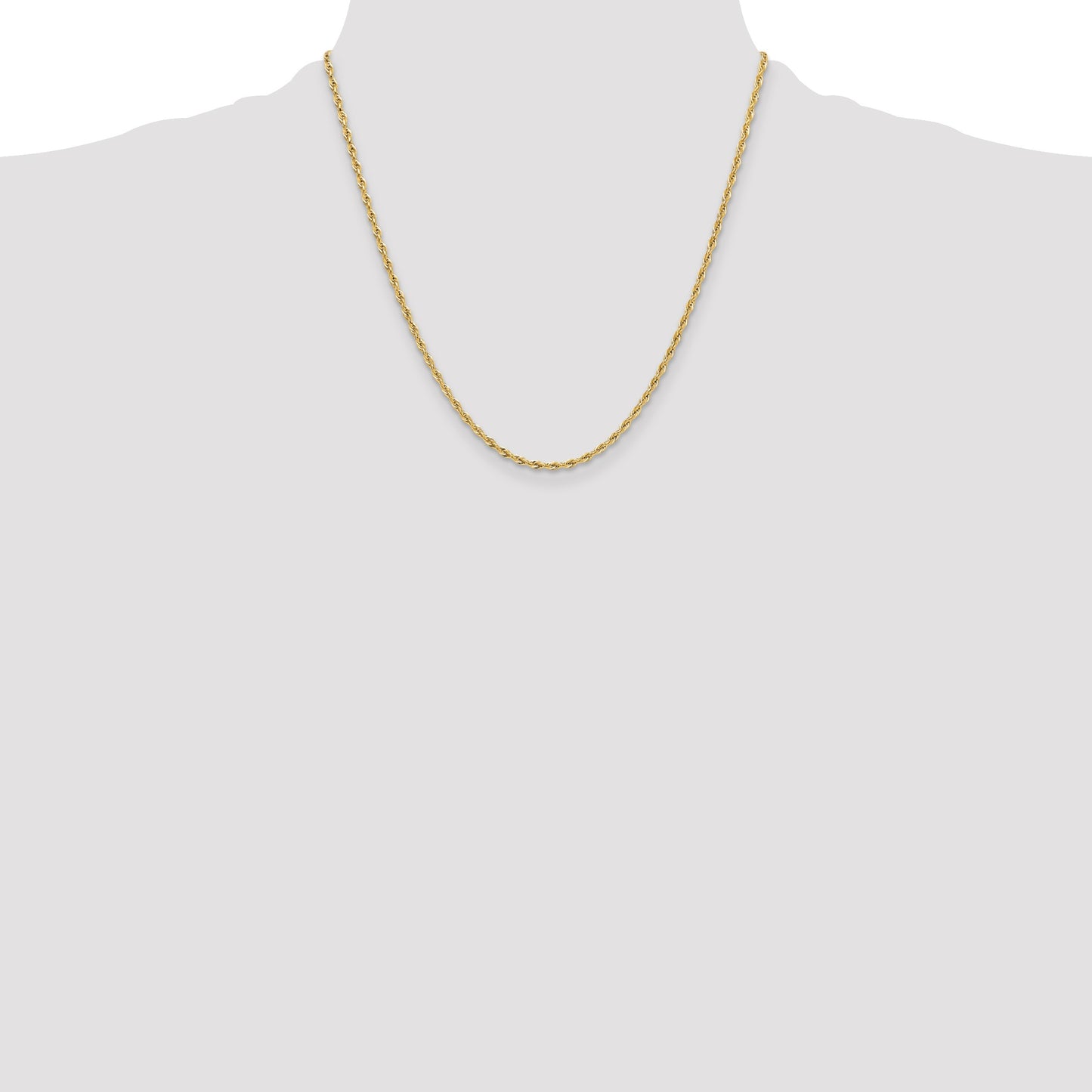 14ky 2.5mm Semi-Solid Rope Chain