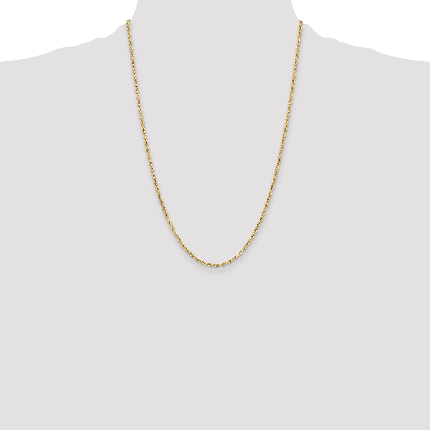 14ky 2.5mm Semi-Solid Rope Chain