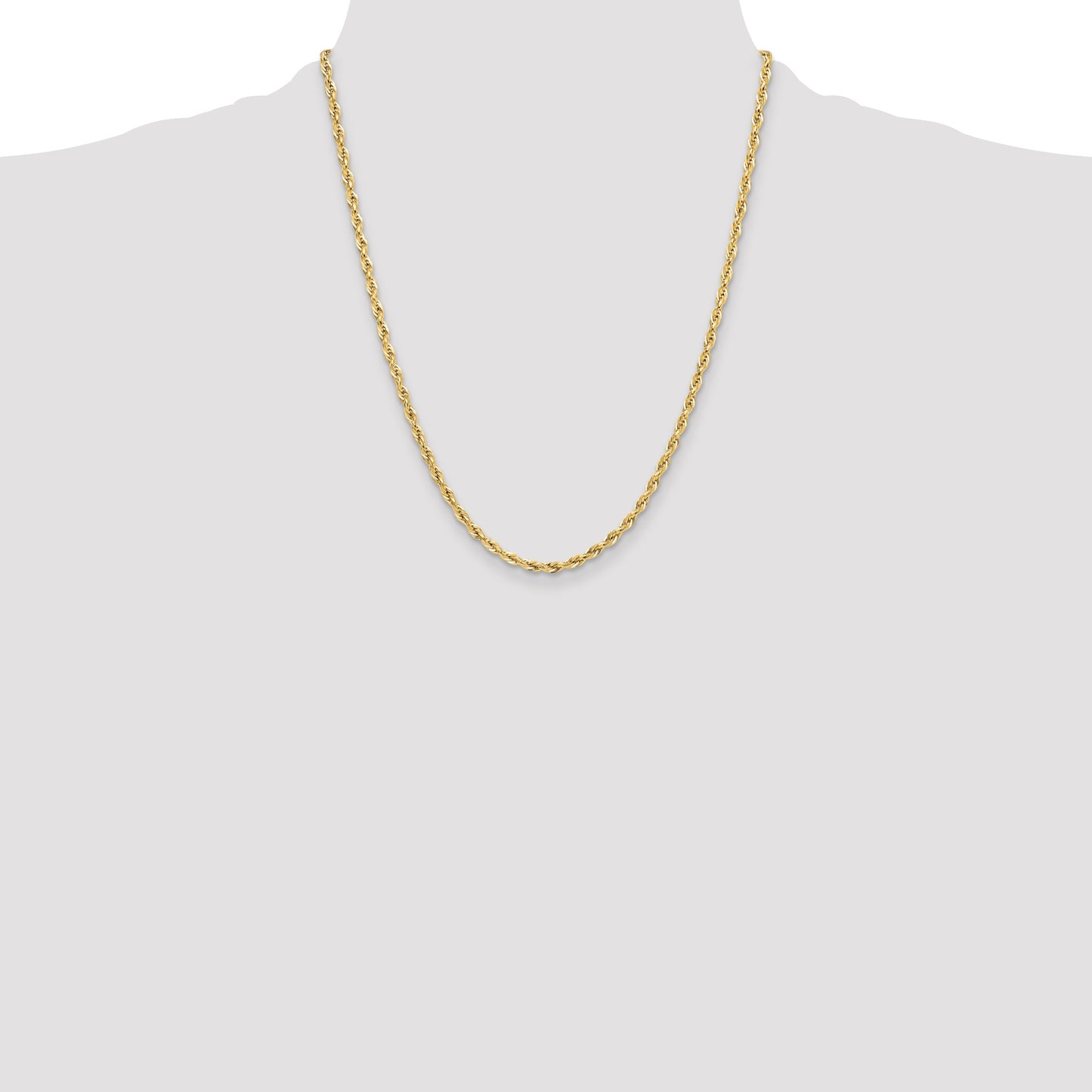 14ky 3.5mm Semi-Solid Rope Chain