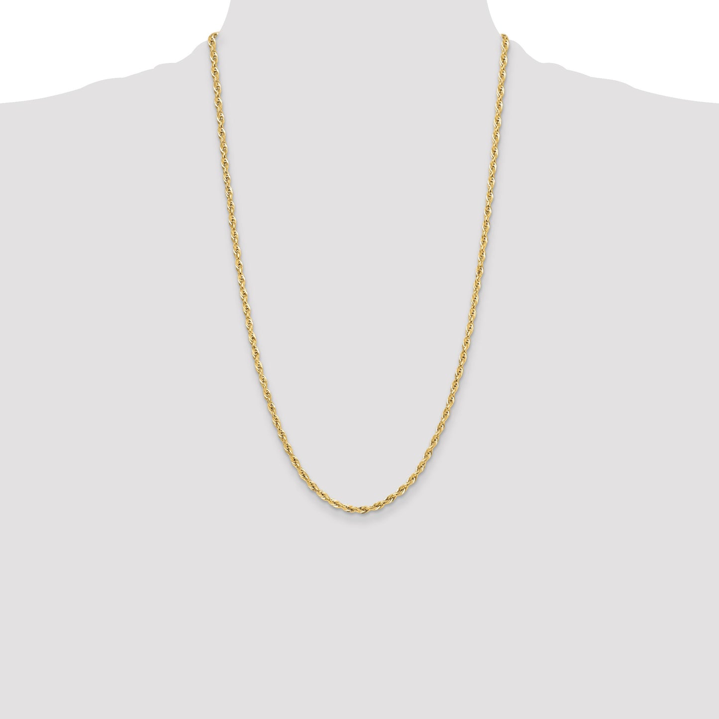 14ky 3.5mm Semi-Solid Rope Chain