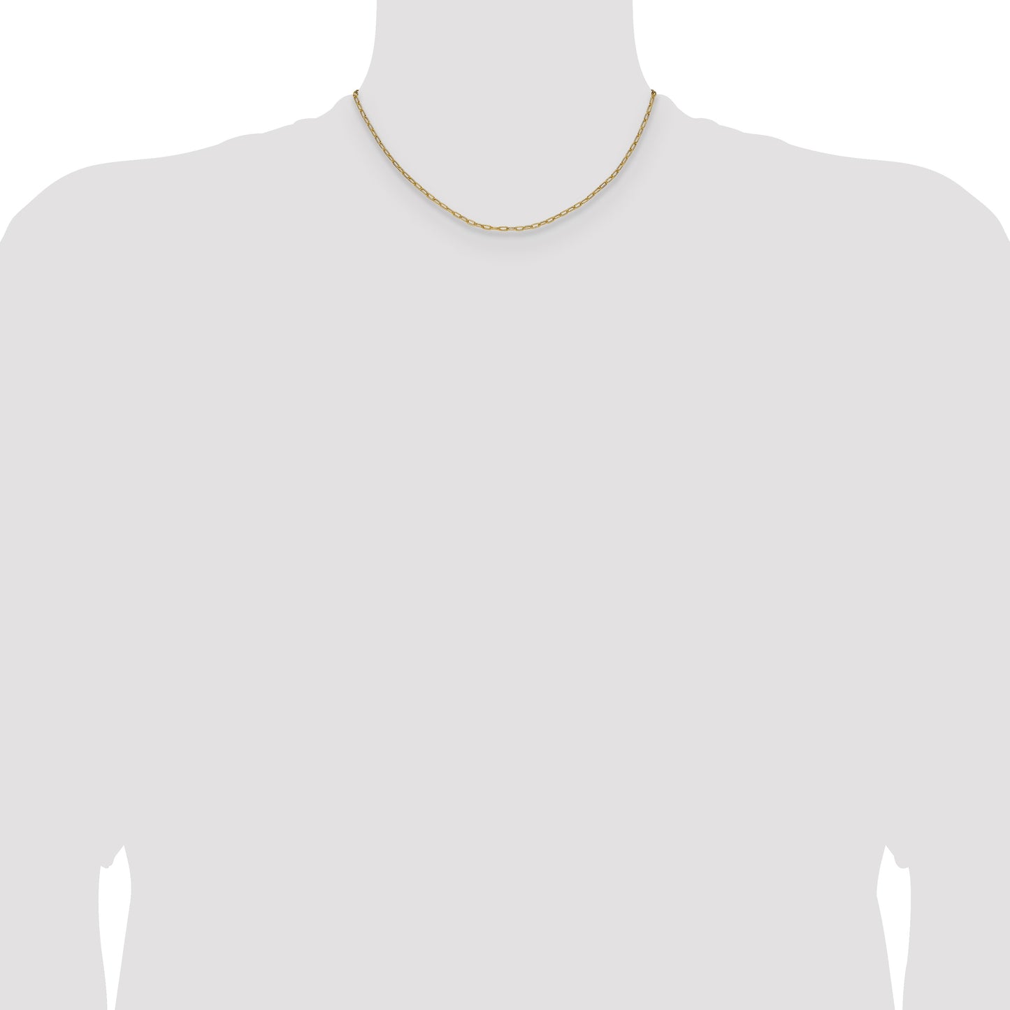 14k 2.2mm Semi-Solid Beveled Paperclip Chain