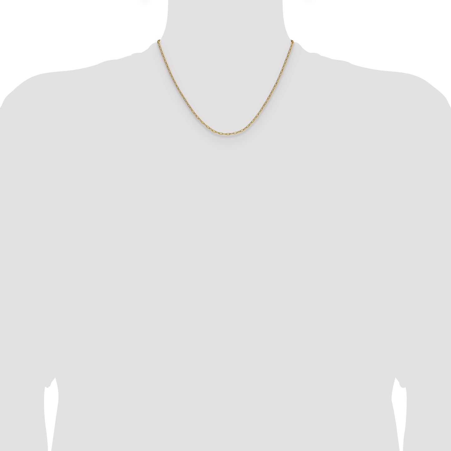 14k 2.2mm Semi-Solid Beveled Paperclip Chain