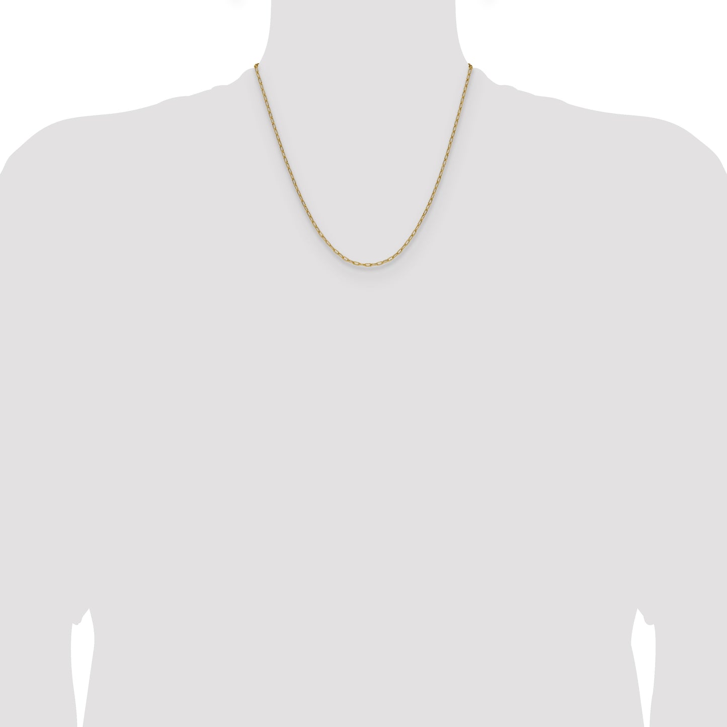 14k 2.2mm Semi-Solid Beveled Paperclip Chain