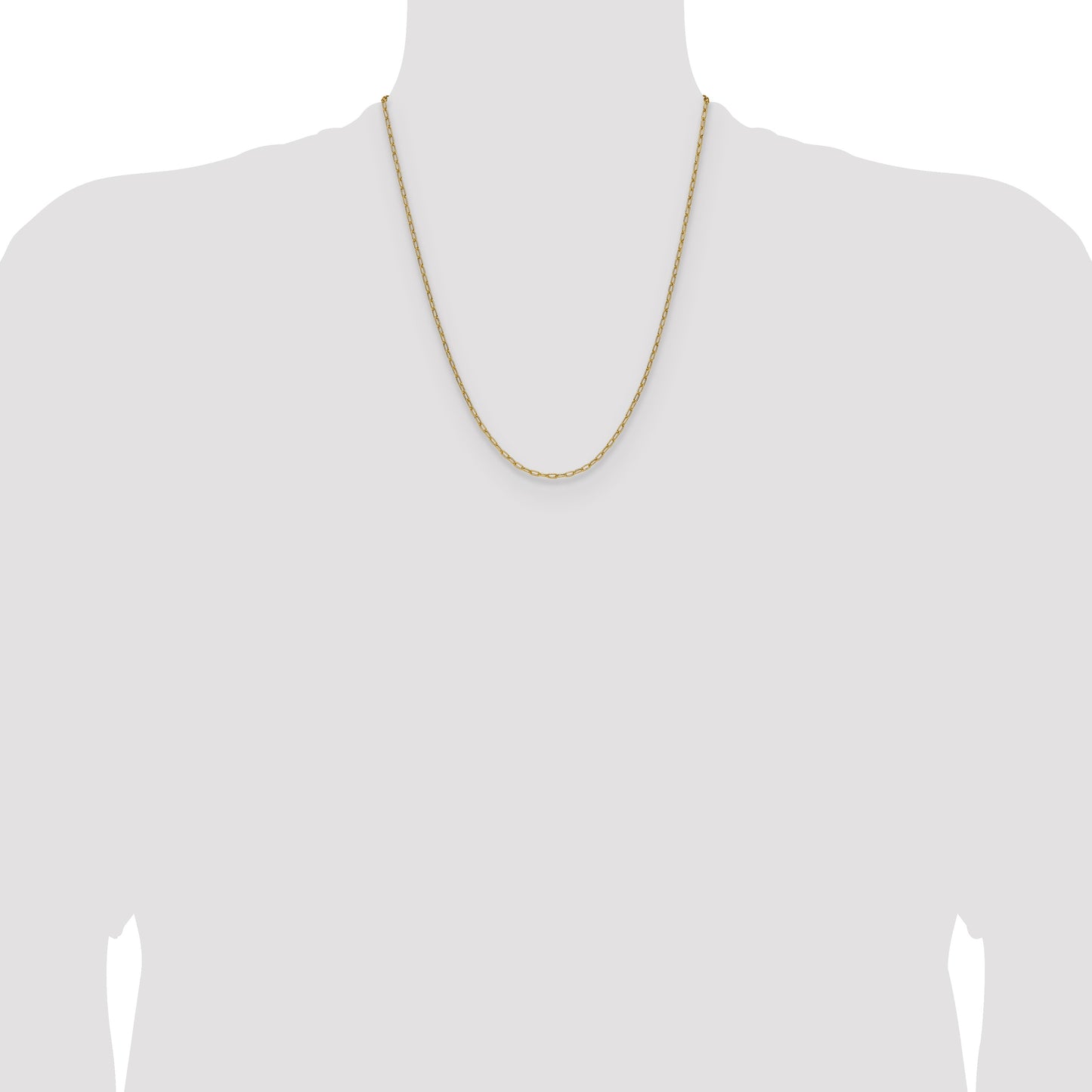 14k 2.2mm Semi-Solid Beveled Paperclip Chain
