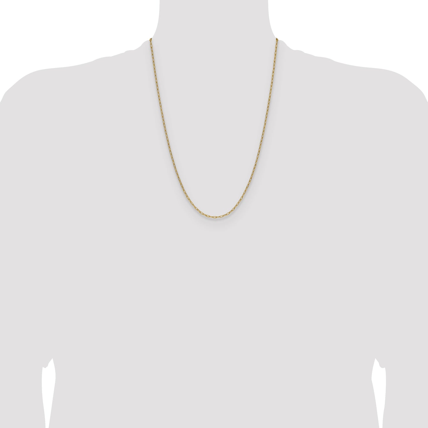 14k 2.2mm Semi-Solid Beveled Paperclip Chain