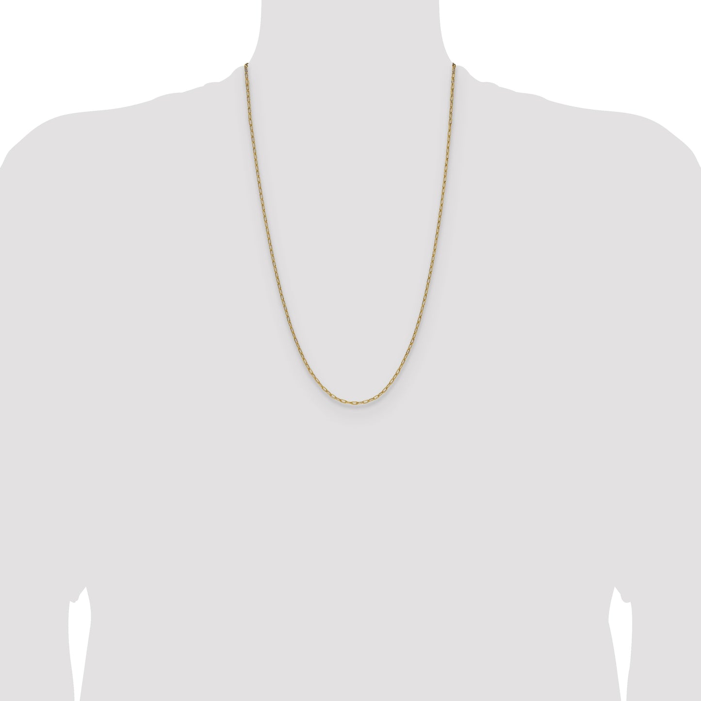 14k 2.2mm Semi-Solid Beveled Paperclip Chain