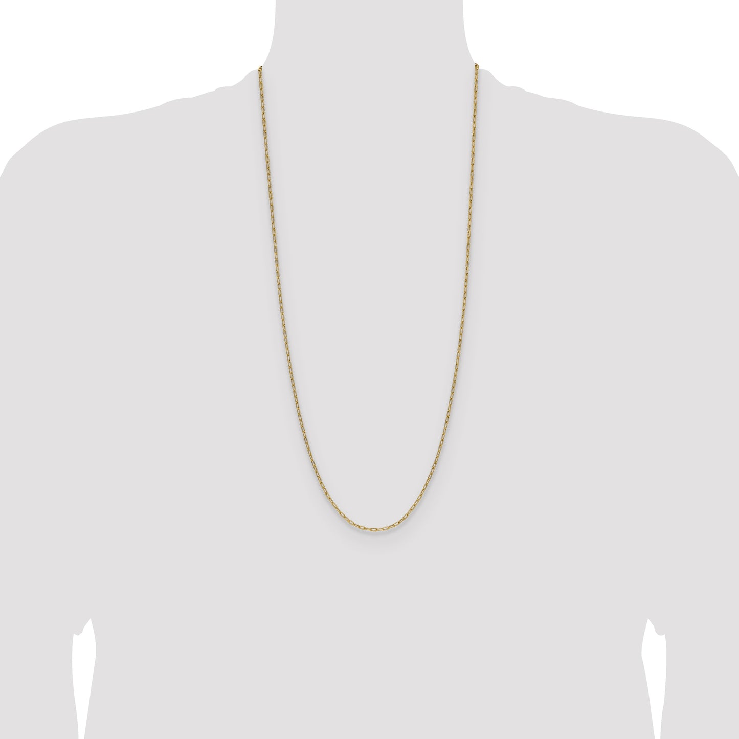 14k 2.2mm Semi-Solid Beveled Paperclip Chain
