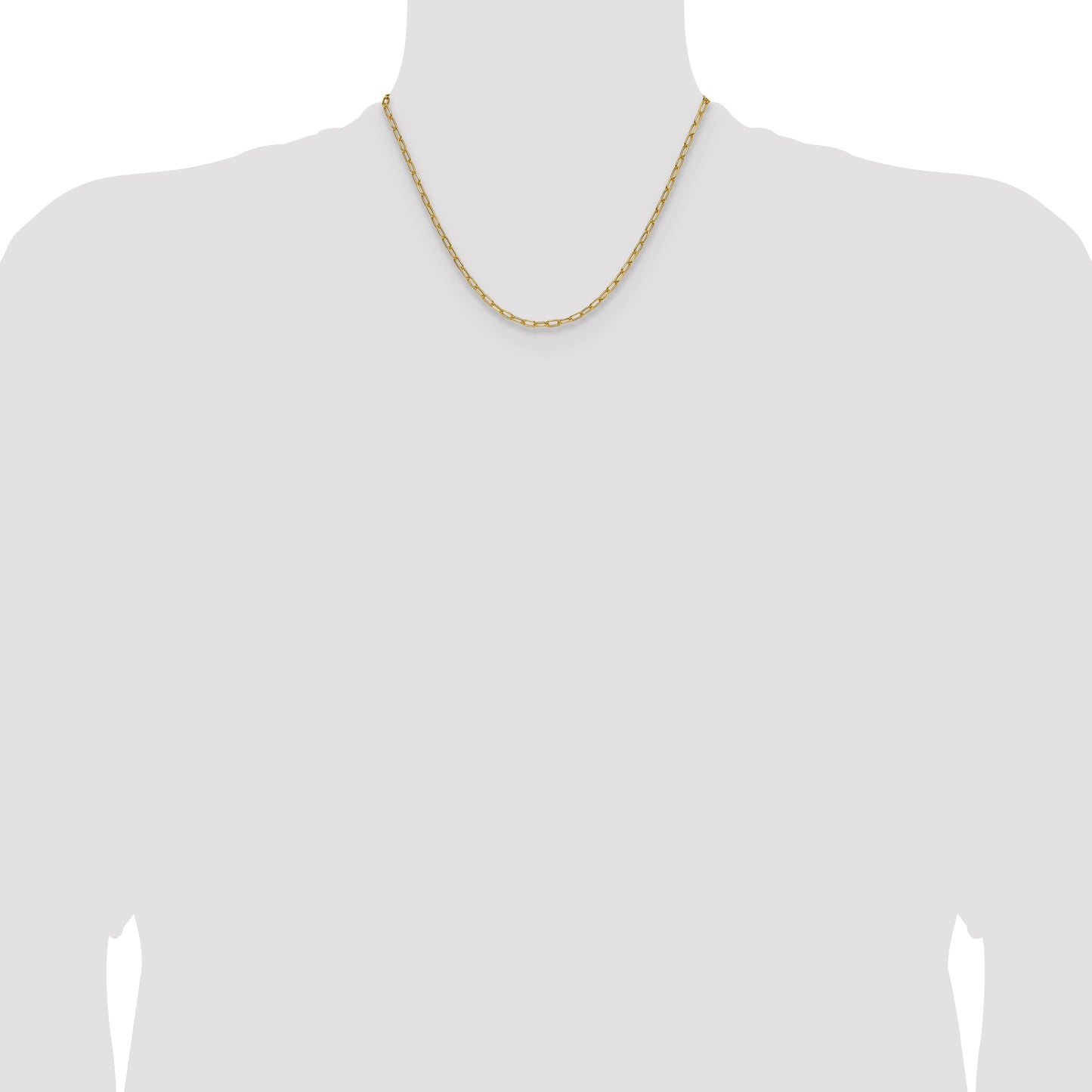 14k 3.0mm Semi-Solid Beveled Paperclip Chain