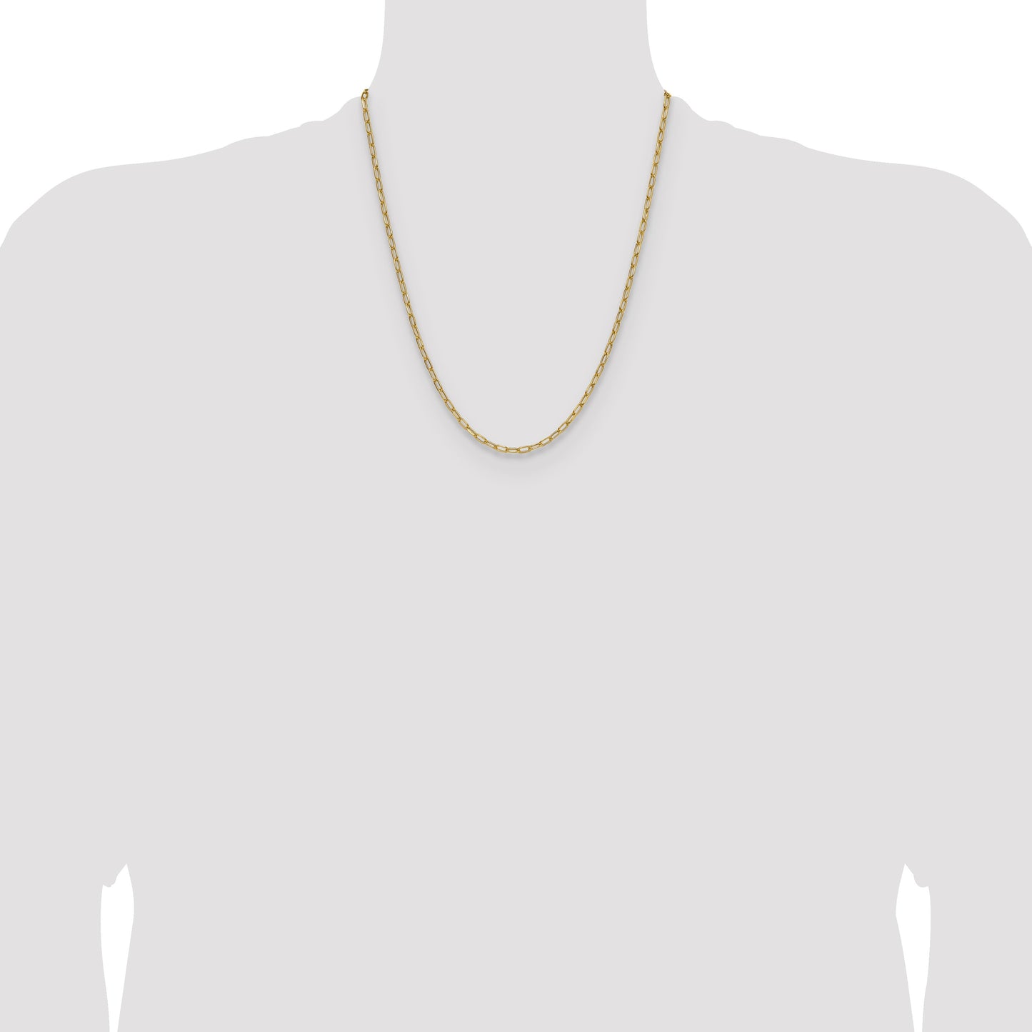 14k 3.0mm Semi-Solid Beveled Paperclip Chain