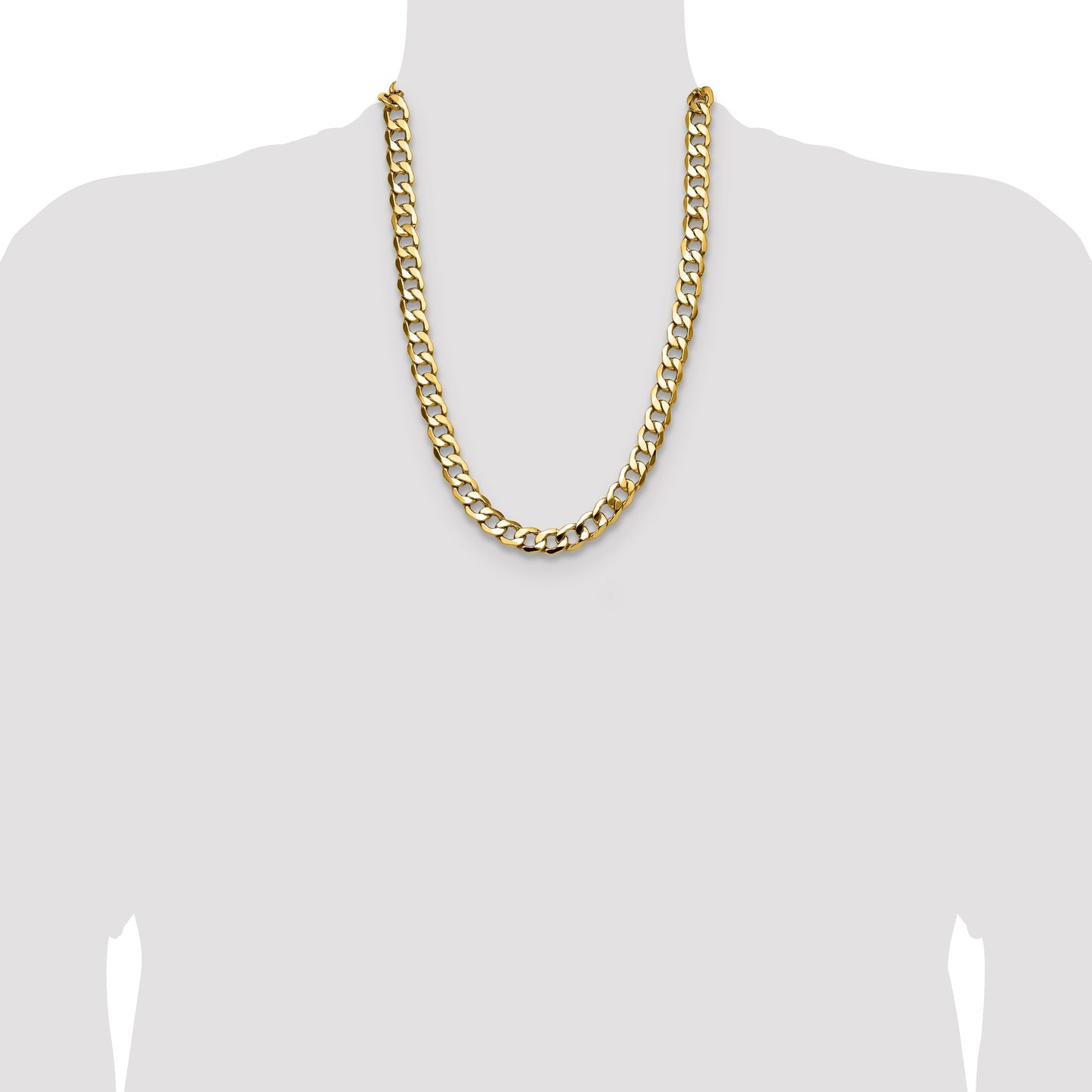14k 11.3mm Semi-Solid Curb Chain