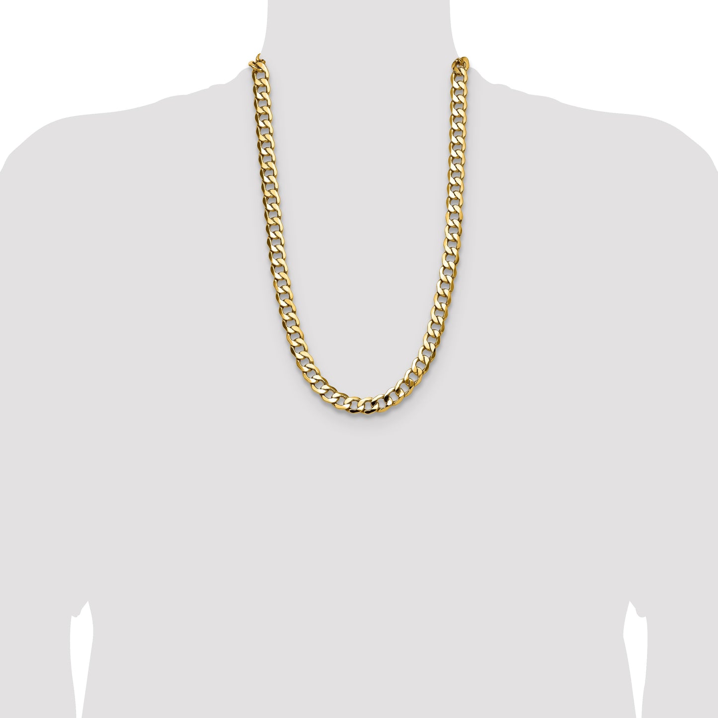 14k 11.3mm Semi-Solid Curb Chain