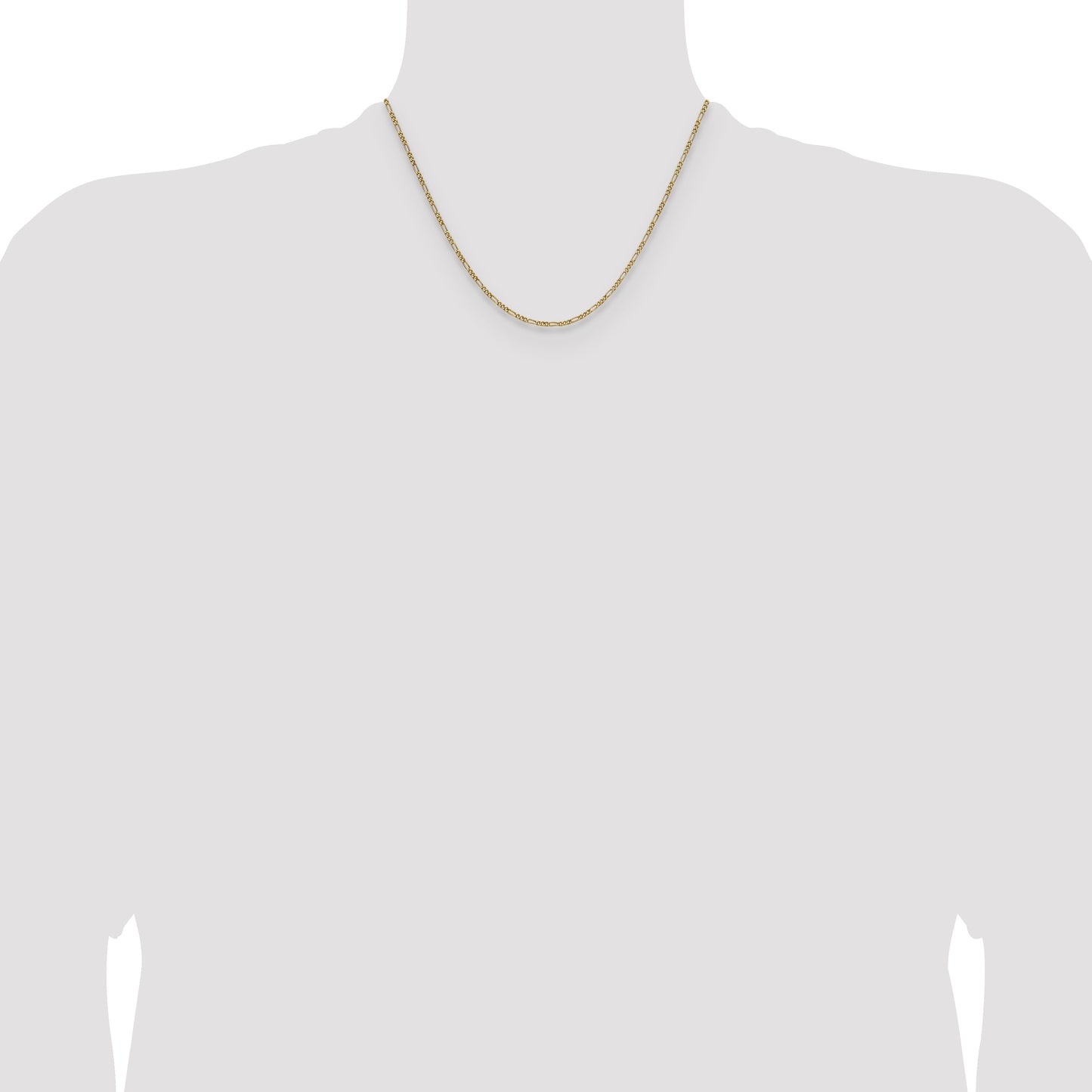 14k 1.9mm Semi-Solid Figaro Chain