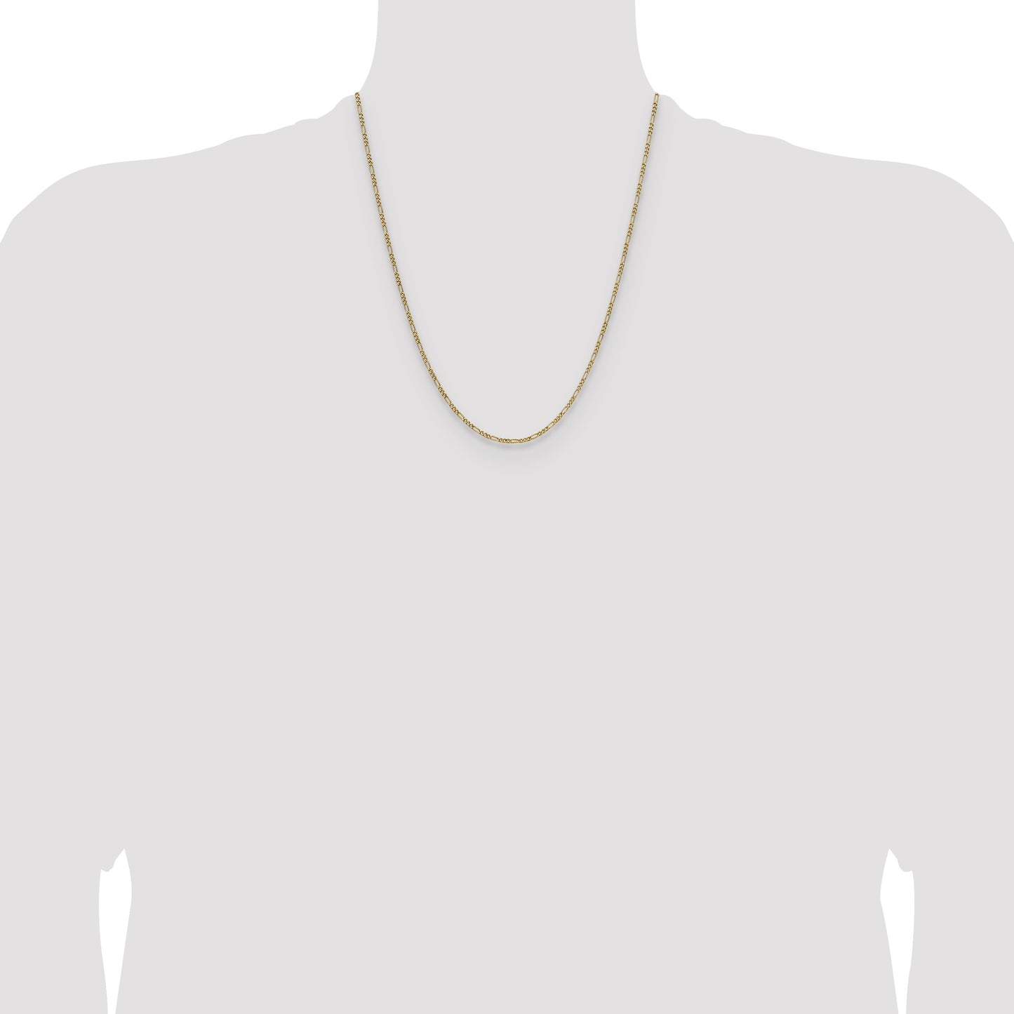 14k 1.9mm Semi-Solid Figaro Chain