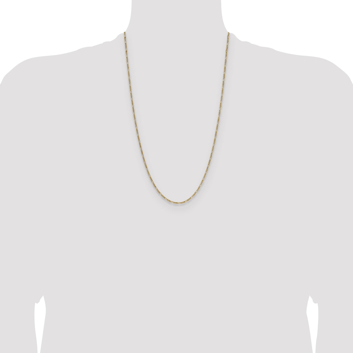 14k 1.9mm Semi-Solid Figaro Chain