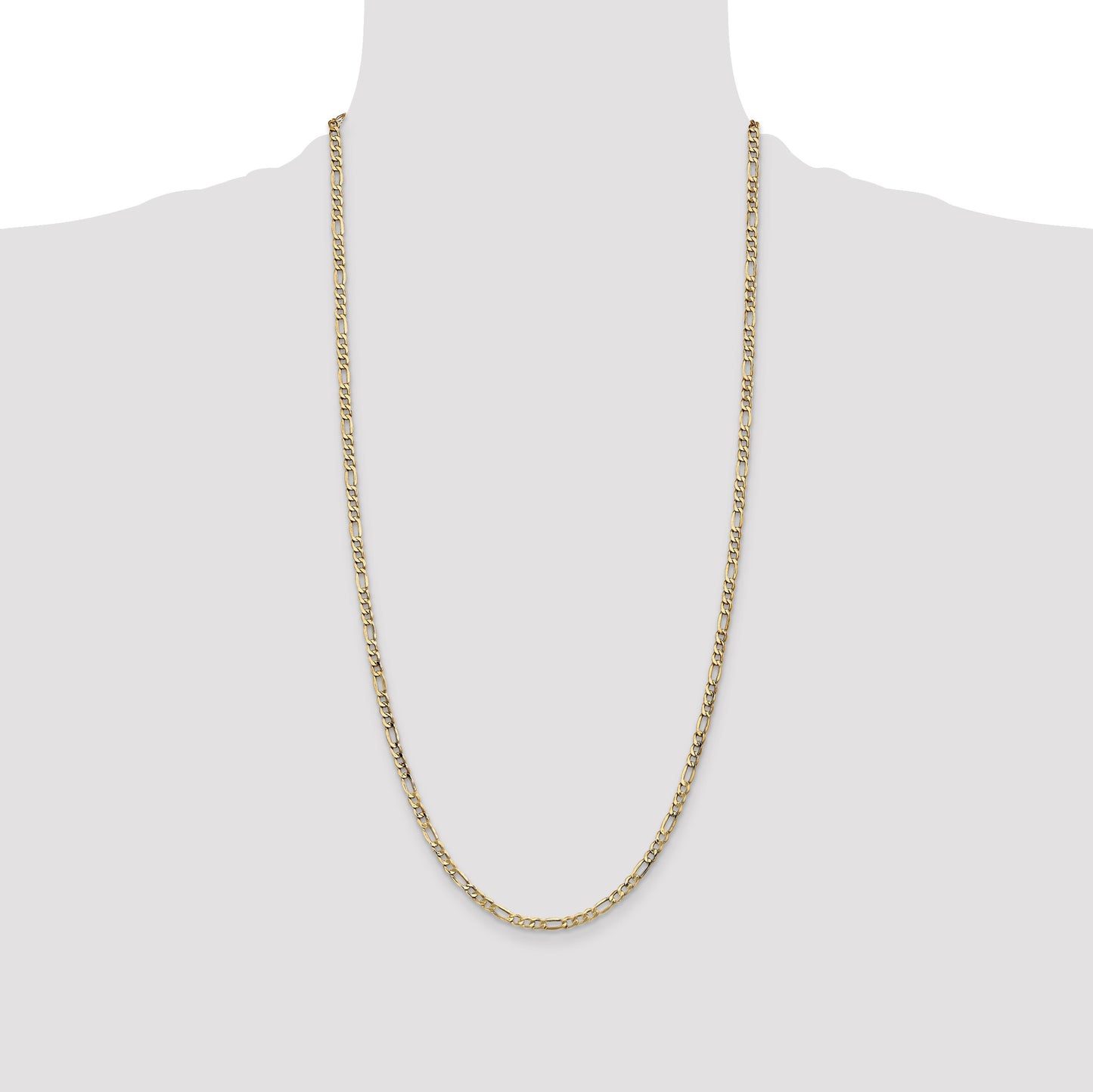 14K 28 inch 3.5mm Semi-Solid Figaro with Lobster Clasp Chain