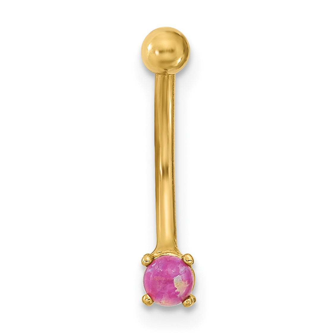 14K 16 Gauge 3mm Pink CZ Eyebrow Body Jewelry