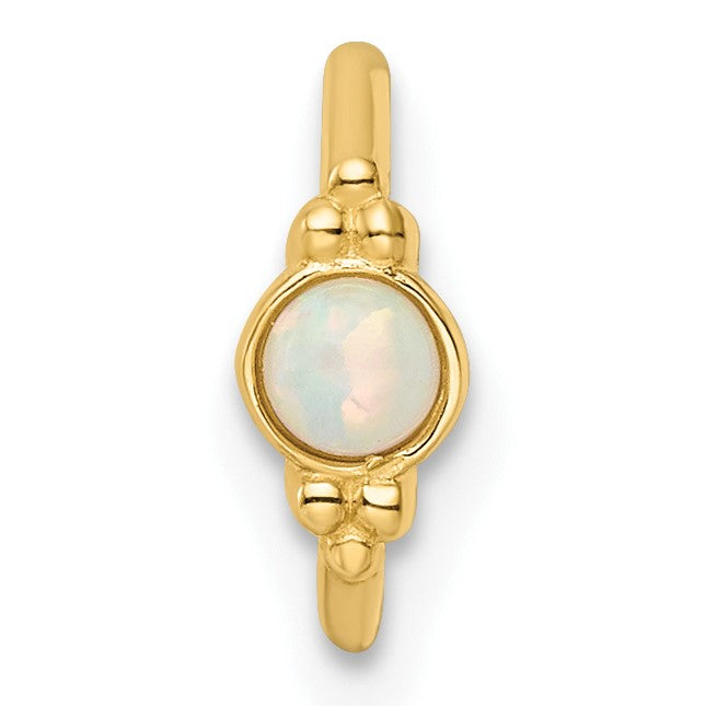 14k 18 Gauge Lab Created Opal Cartilage Ring