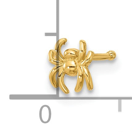 14k 22 Gauge Polished Spider Nose Stud
