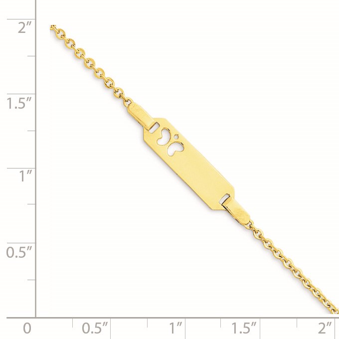 14K Polished Cut-out Butterfly 18x5mm Plate 6 inch Baby/Child ID Bracelet