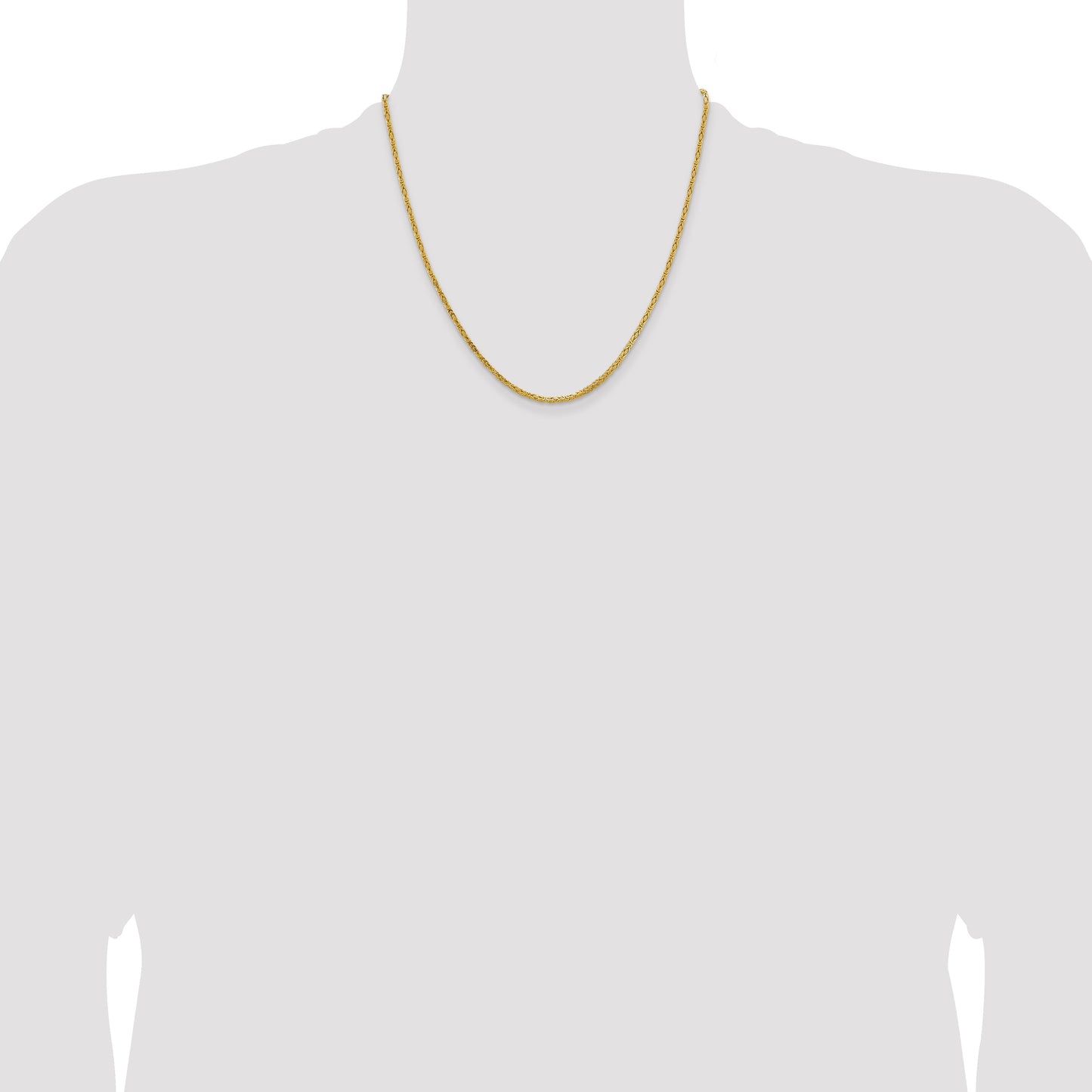 14K 20 inch 2mm Byzantine with Lobster Clasp Chain
