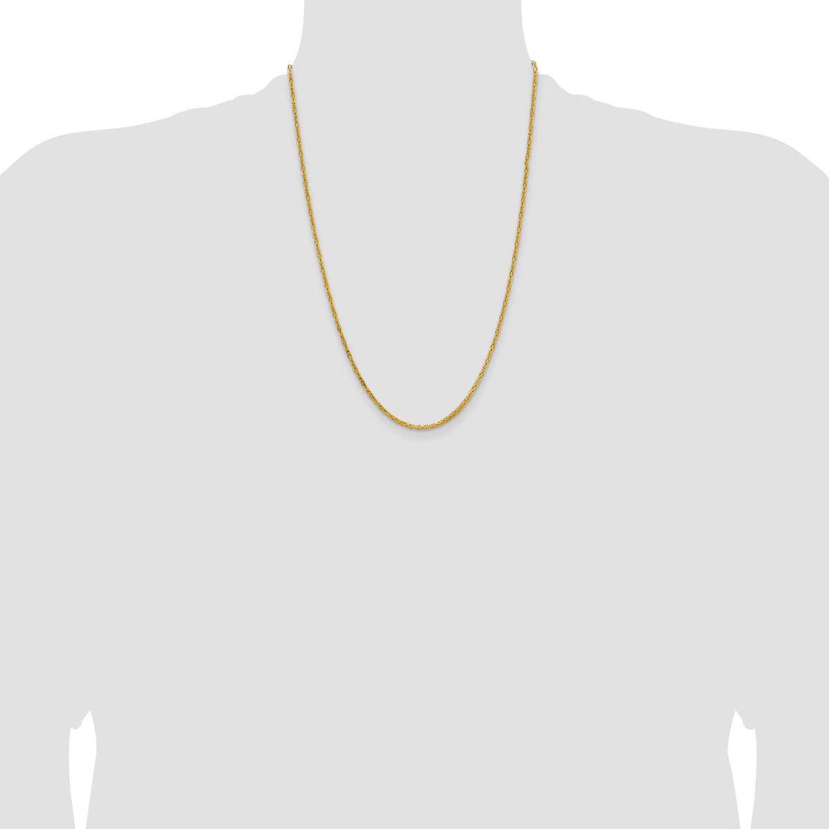 14K 24 inch 2mm Byzantine with Lobster Clasp Chain